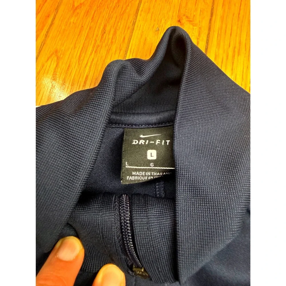 Nike Dri-FIT Kids Track Jacket Navy Blue White Stripe Full Zip Large L